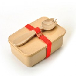 rice husk lunch box (s)   spork   ribbon